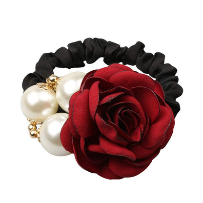 Stylish LOVEF Pearl Flower Hair Tie Set