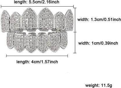 18K Gold Plated Iced Out Teeth Grills