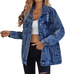LifeShe Oversized Denim Jacket