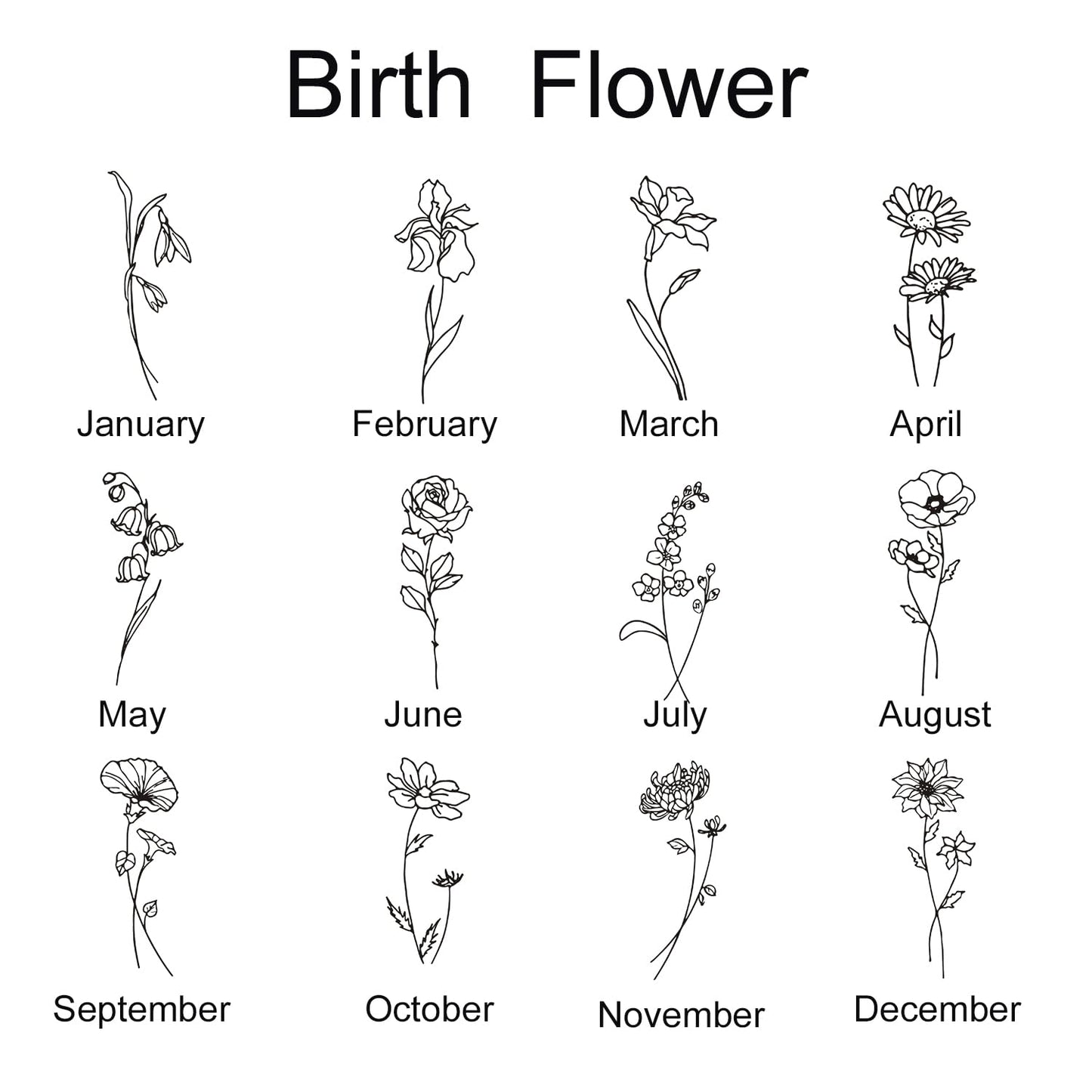 Custom Birth Flower Keychain 