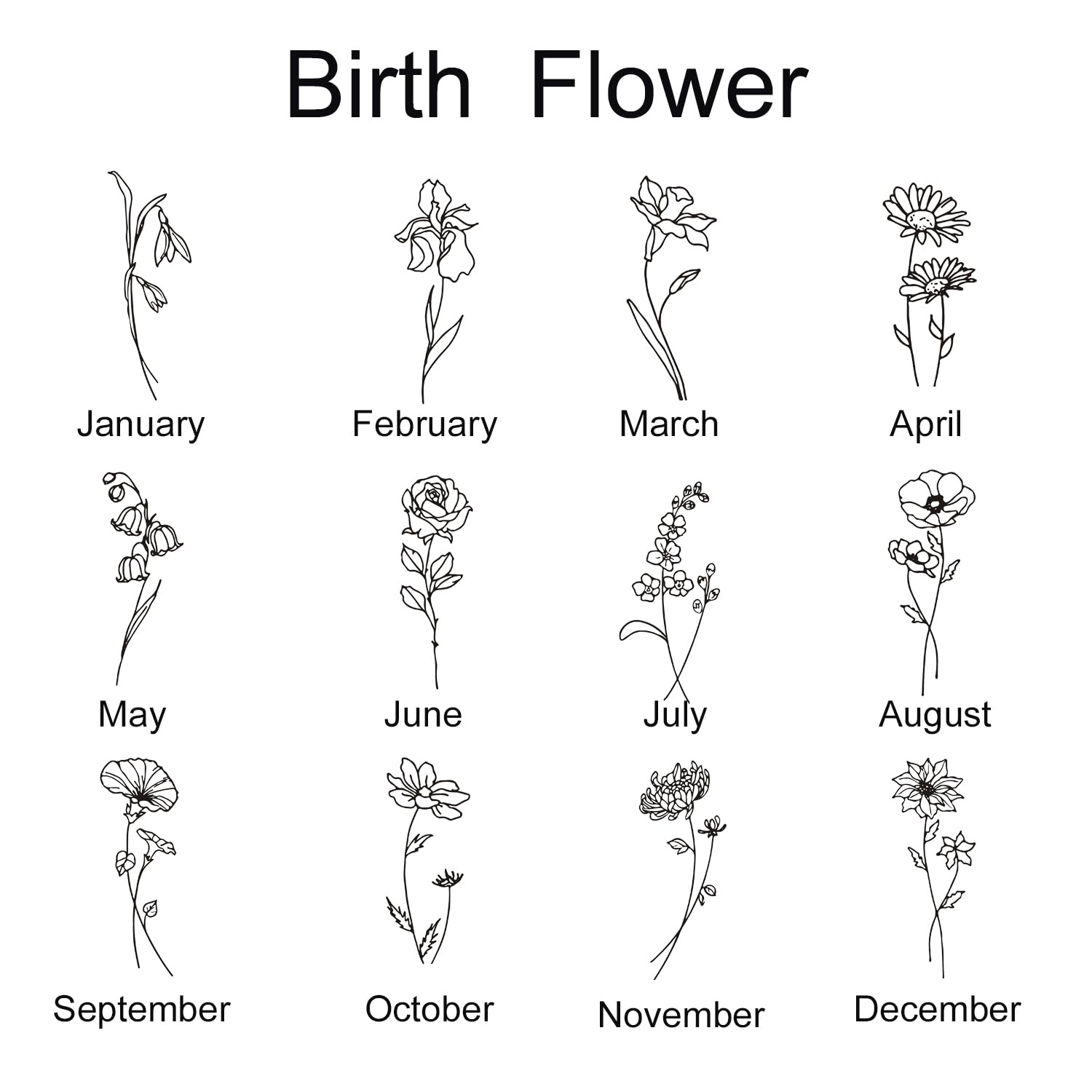 Custom Birth Flower Keychain 