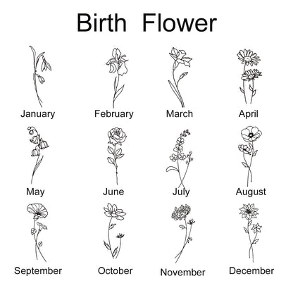 Custom Birth Flower Keychain 