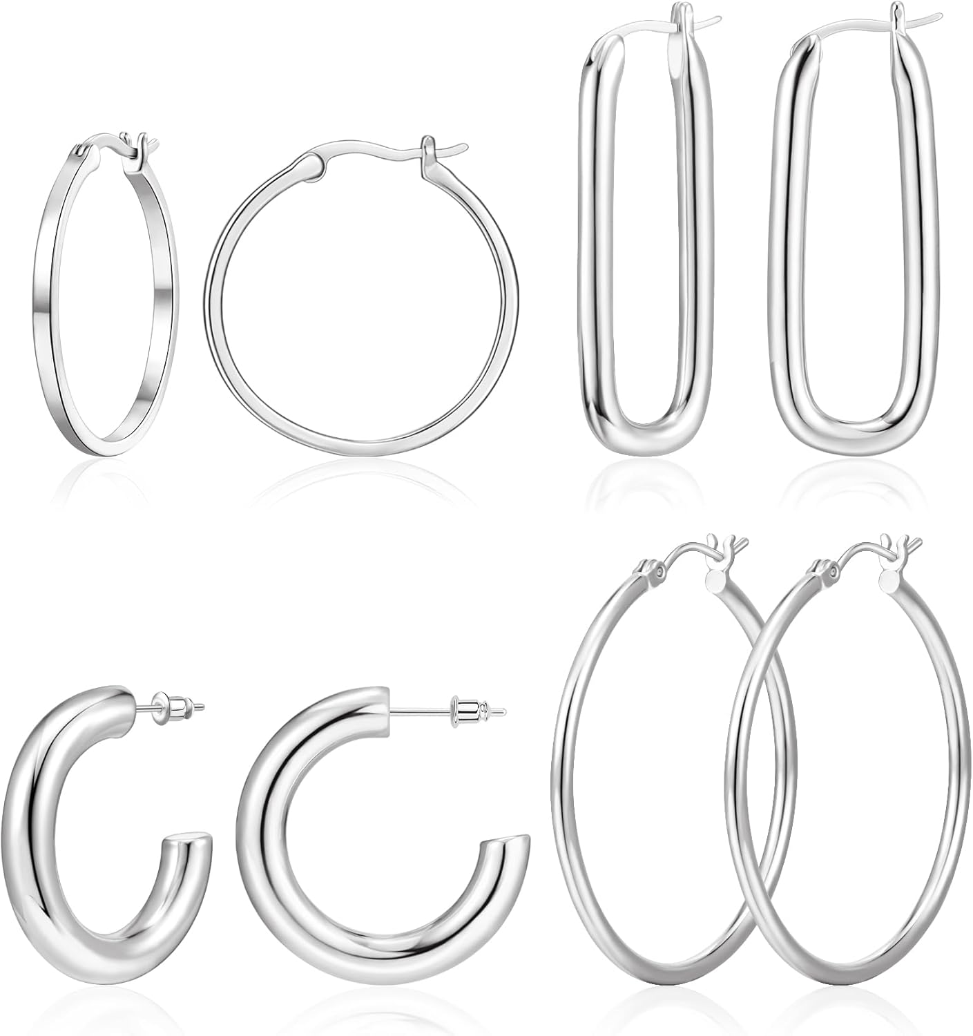 Gold Hoop Earrings Set