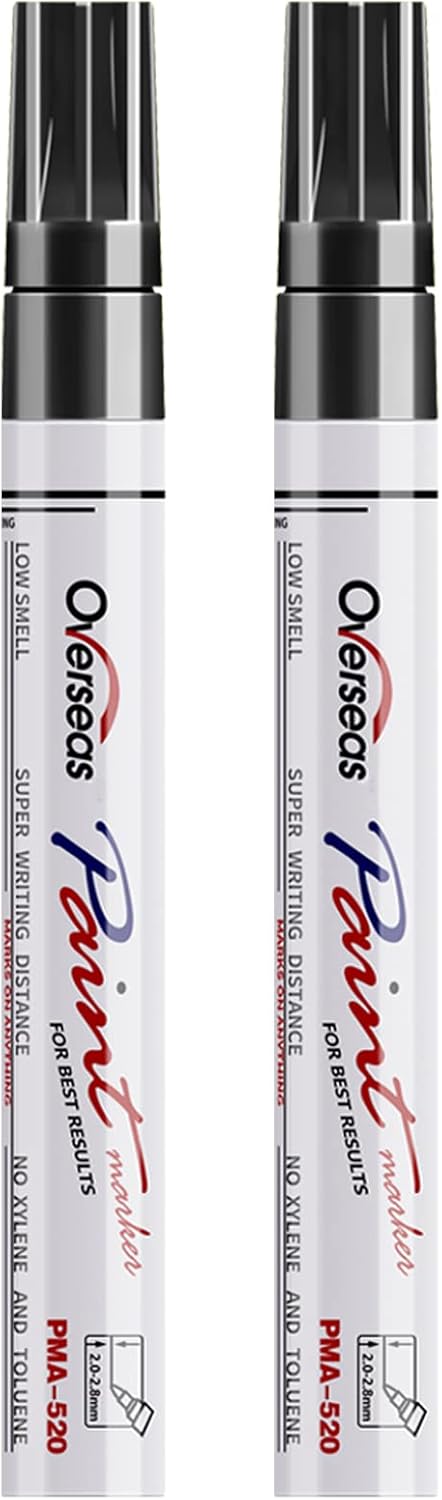 Black permanent oil-based paint markers