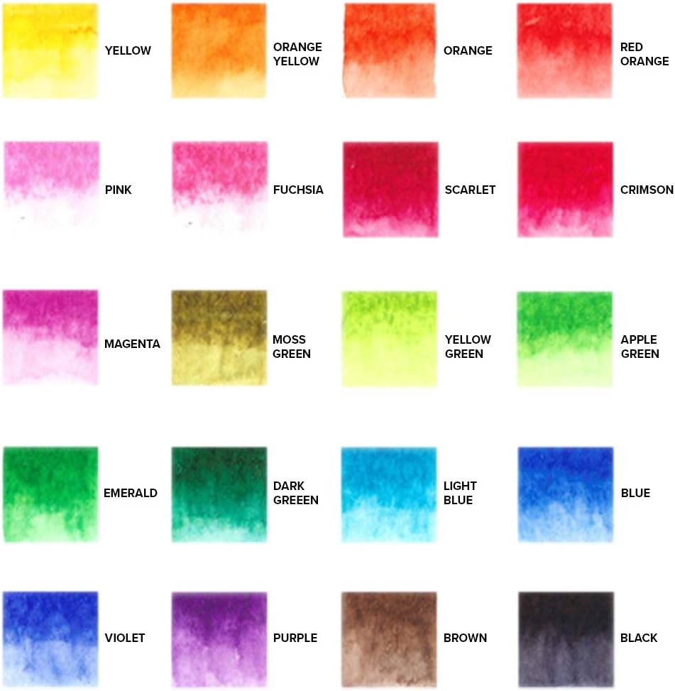 GenCrafts watercolor brush pens set 20
