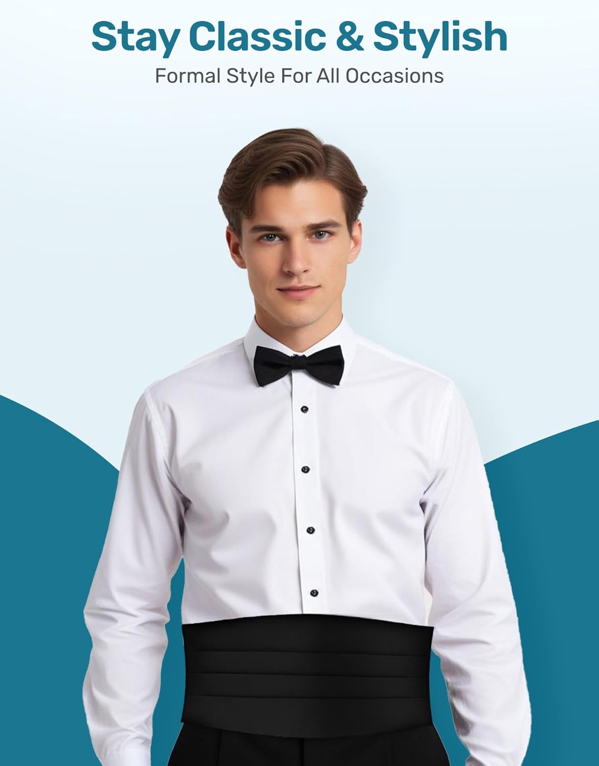 Men's Black Satin Cummerbund 