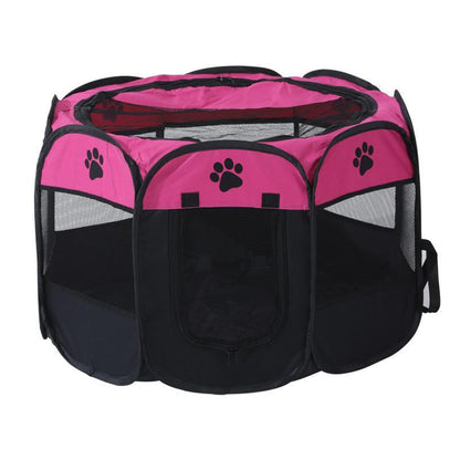 Portable Pet Playpen, Dog Playpen Foldable Pet Exercise Pen Tents Dog House Playground for Puppy Dog/Cat Indoor Outdoor Travel Camping Use Gray Small (29"X29"X17")