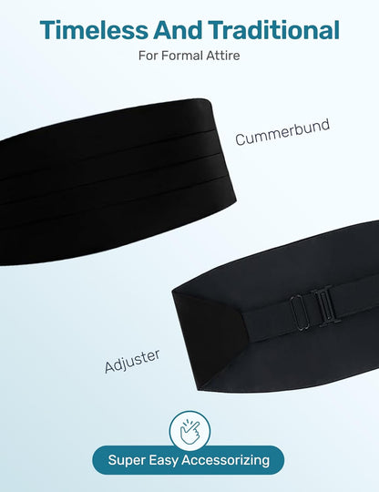 Men's Black Satin Cummerbund 