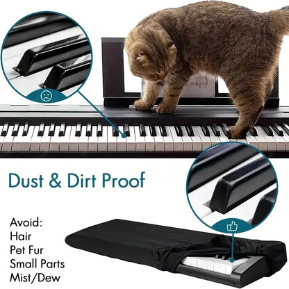 Adjustable waterproof piano keyboard dust cover for 61 and 88 key digital pianos

