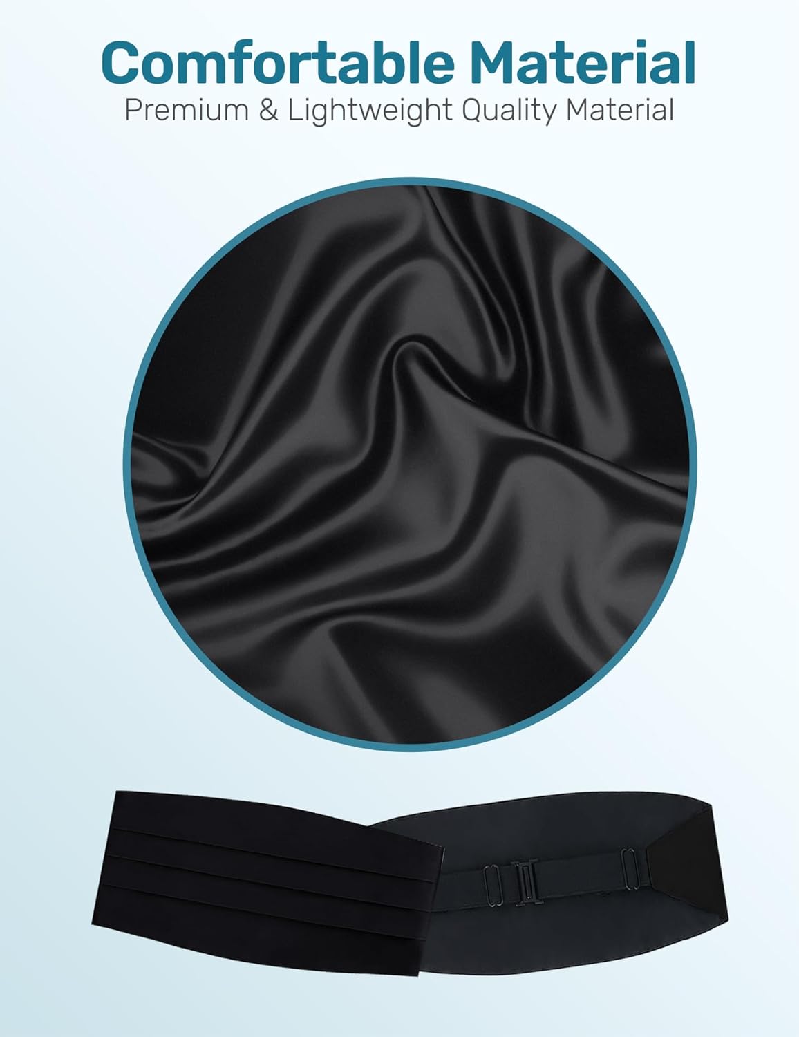 Men's Black Satin Cummerbund 