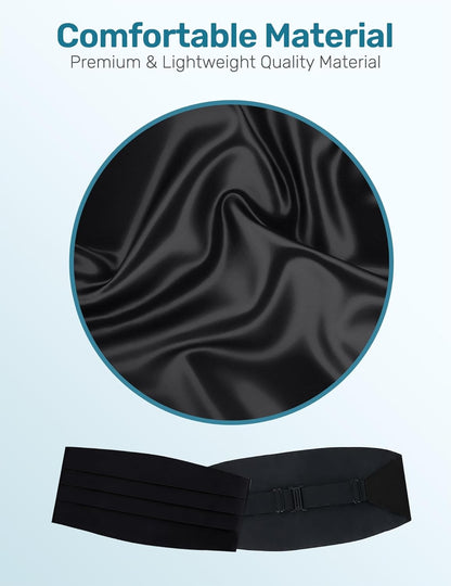 Men's Black Satin Cummerbund 