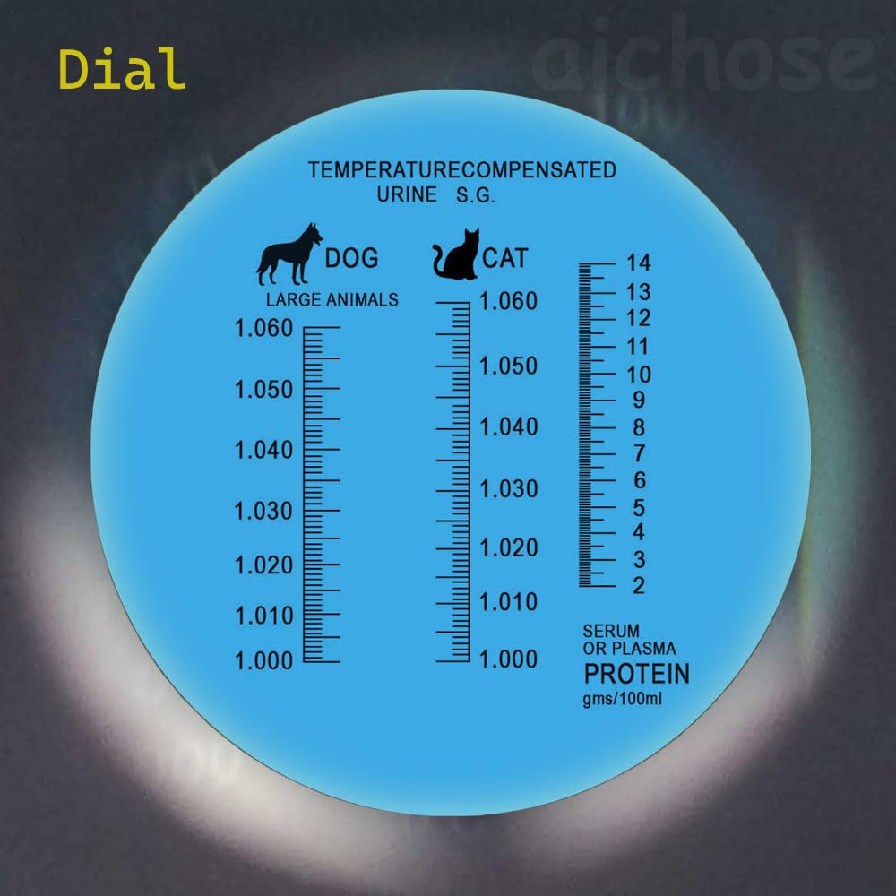 Veterinary animal refractometer for testing