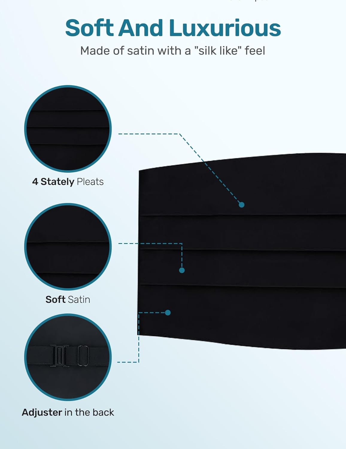 Men's Black Satin Cummerbund 