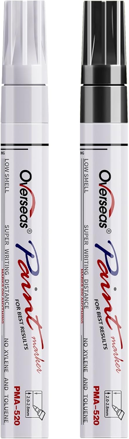 Black permanent oil-based paint markers