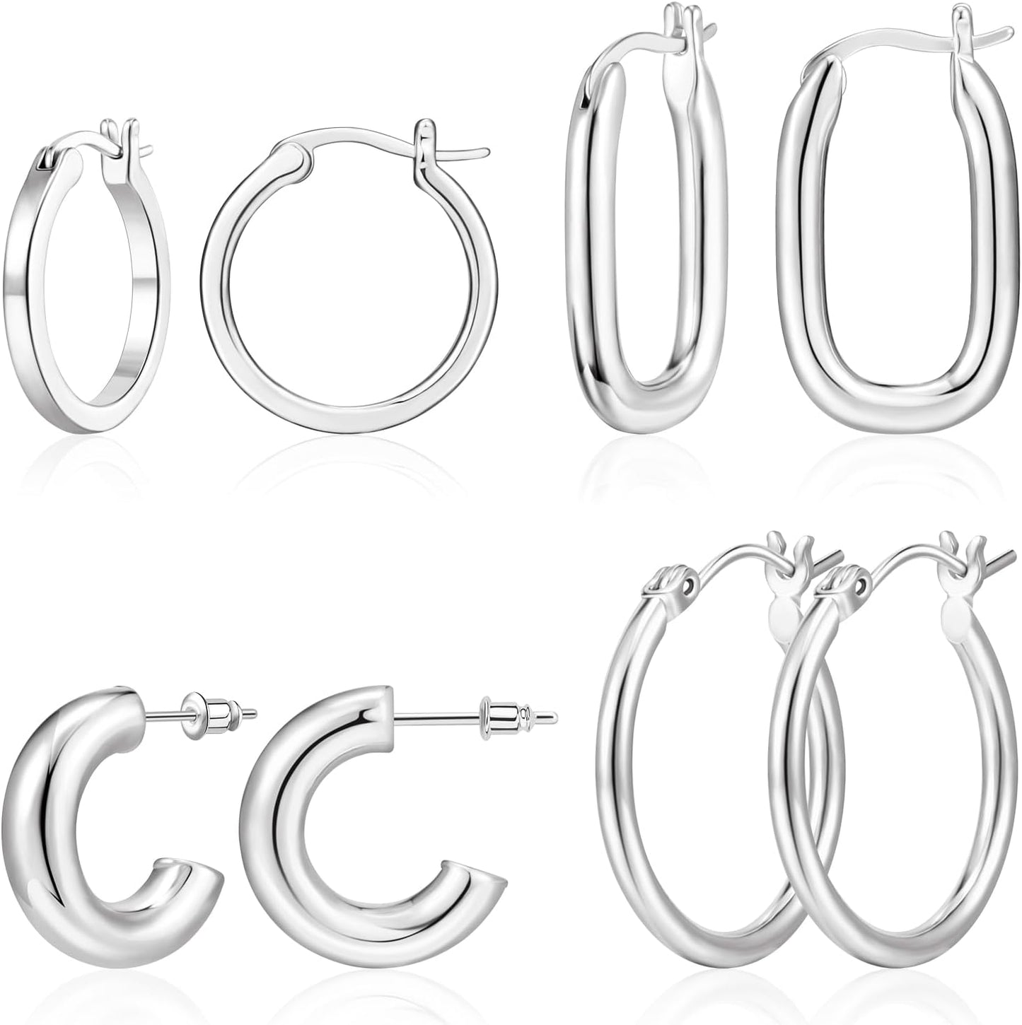 Gold Hoop Earrings Set