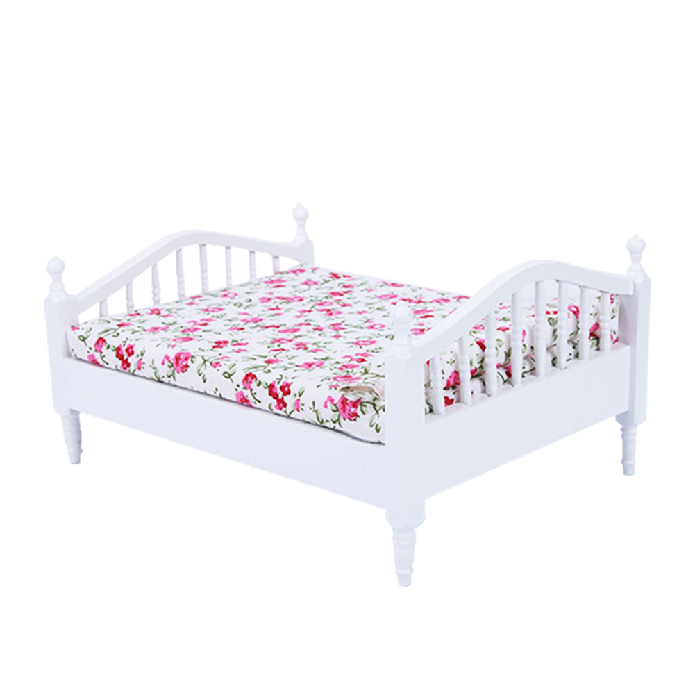 1:12 6pcs Mini Wooden White Bedroom Furniture Set for Dollhouse