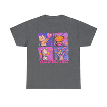 Valentine's Vibes Unisex Heavy Cotton Tee - Cute Cat Graphic T-Shirt