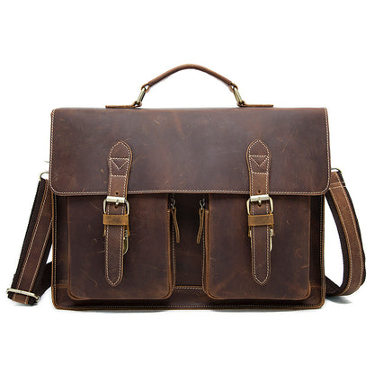 Genuine Leather Mens Shoulder Fashion Saddle Leather Crossbody Casual Messenger Bag
