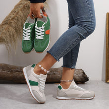 KayBee & Co Leather Contrast Rounded Toe Flats Sneakers