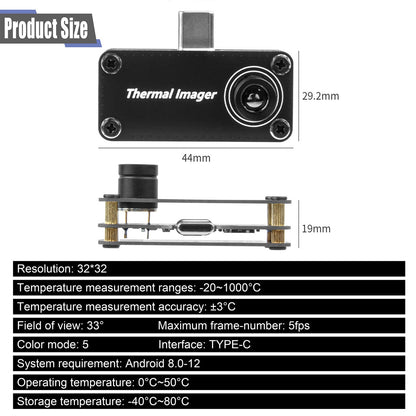 Infrared Thermal Imaging Camera IR Imager USB Type-C For Android Mobile Phone