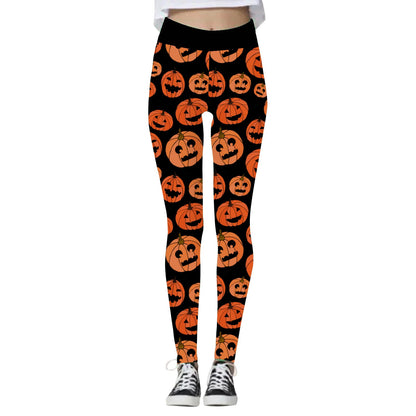 Women's Halloween High Waist Yoga Leggings, Halloween yoga pants, yoga pants, Scary leggings