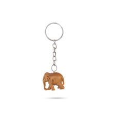 Elephant Statue Keychain - 1 x 1.5 Inches | Elephant Figurine Key Holder/ Wooden Key Ring for Bike