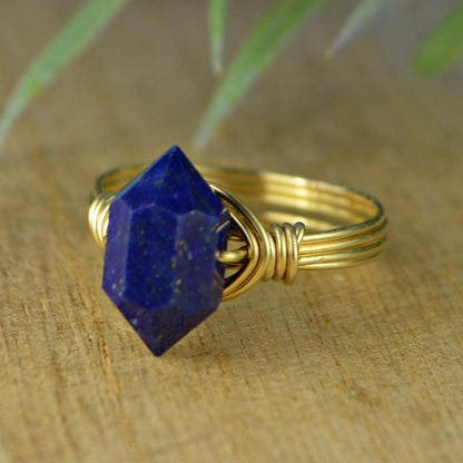 Gemstone Ring – Double Terminated Lapis Lazuli with 925 Sterling Silver for Elegant Jewelry