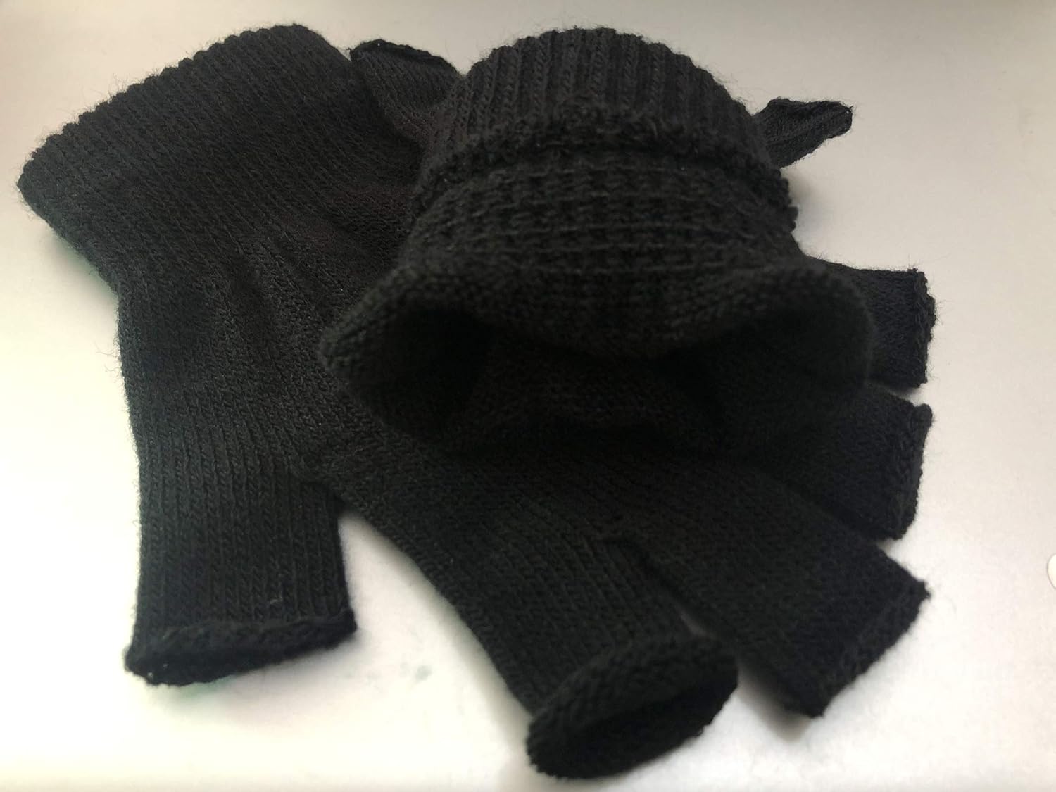 2 Pair Knit Half Finger Gloves