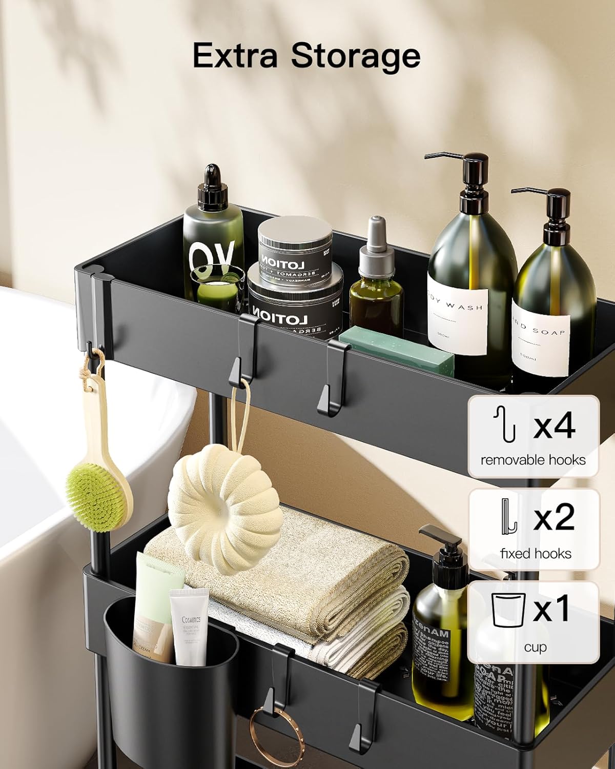 Pipishell Slim Storage Cart