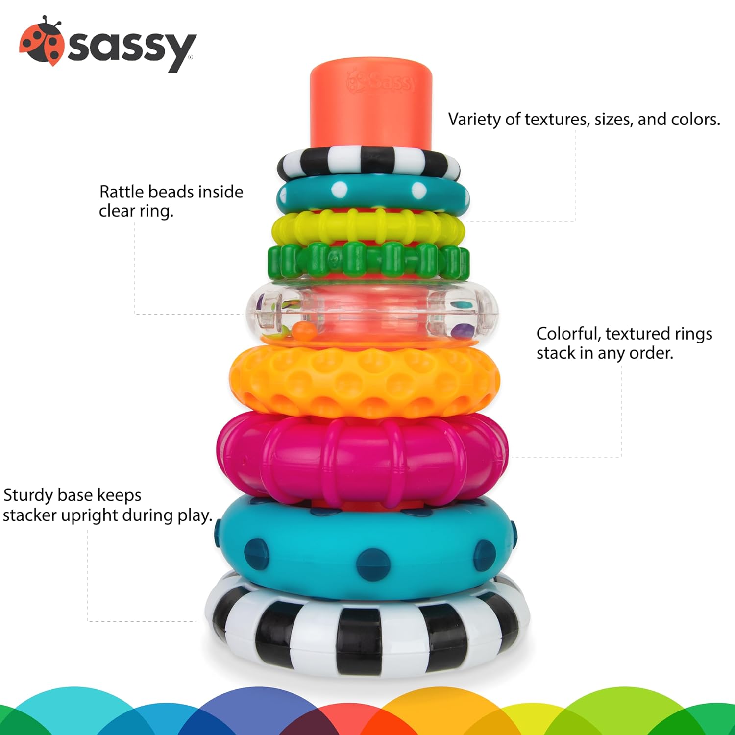 Sassy Stacks stacking ring toy for babies