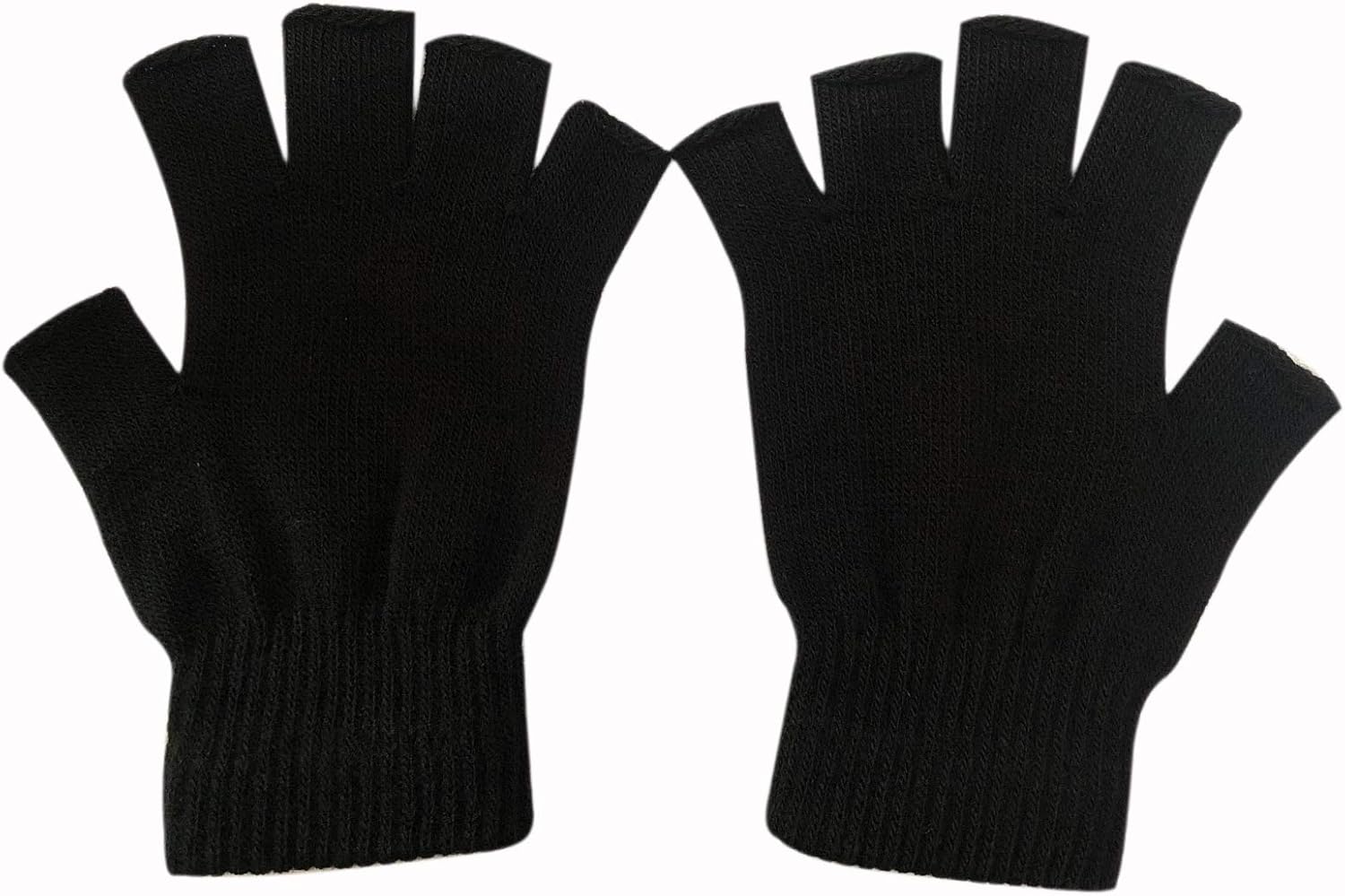 2 Pair Knit Half Finger Gloves