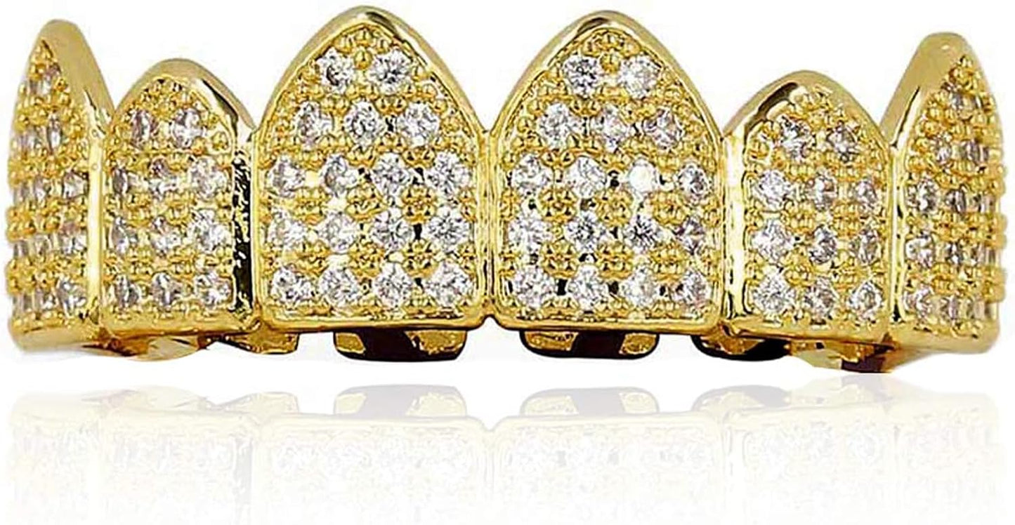 18K Gold Plated Iced Out Teeth Grills