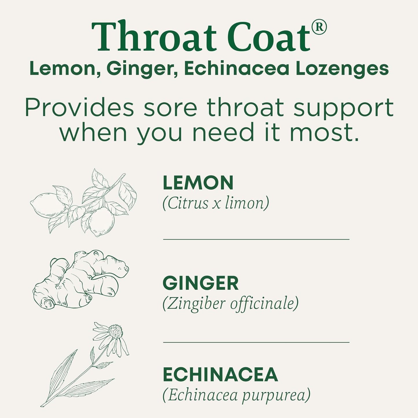 Throat Coat Lemon Ginger Lozenges 