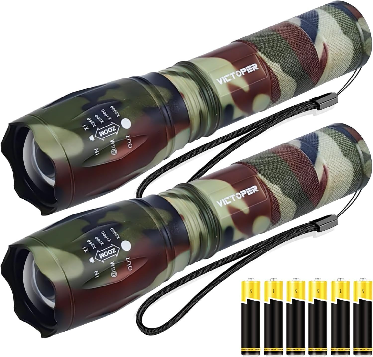 Victoper LED Flashlight 2 Pack 
