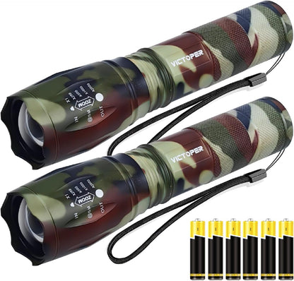 Victoper LED Flashlight 2 Pack 