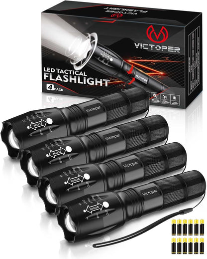 Victoper LED Flashlight 2 Pack 