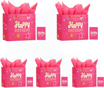 Black Birthday Gift Bag with Tissue & Card