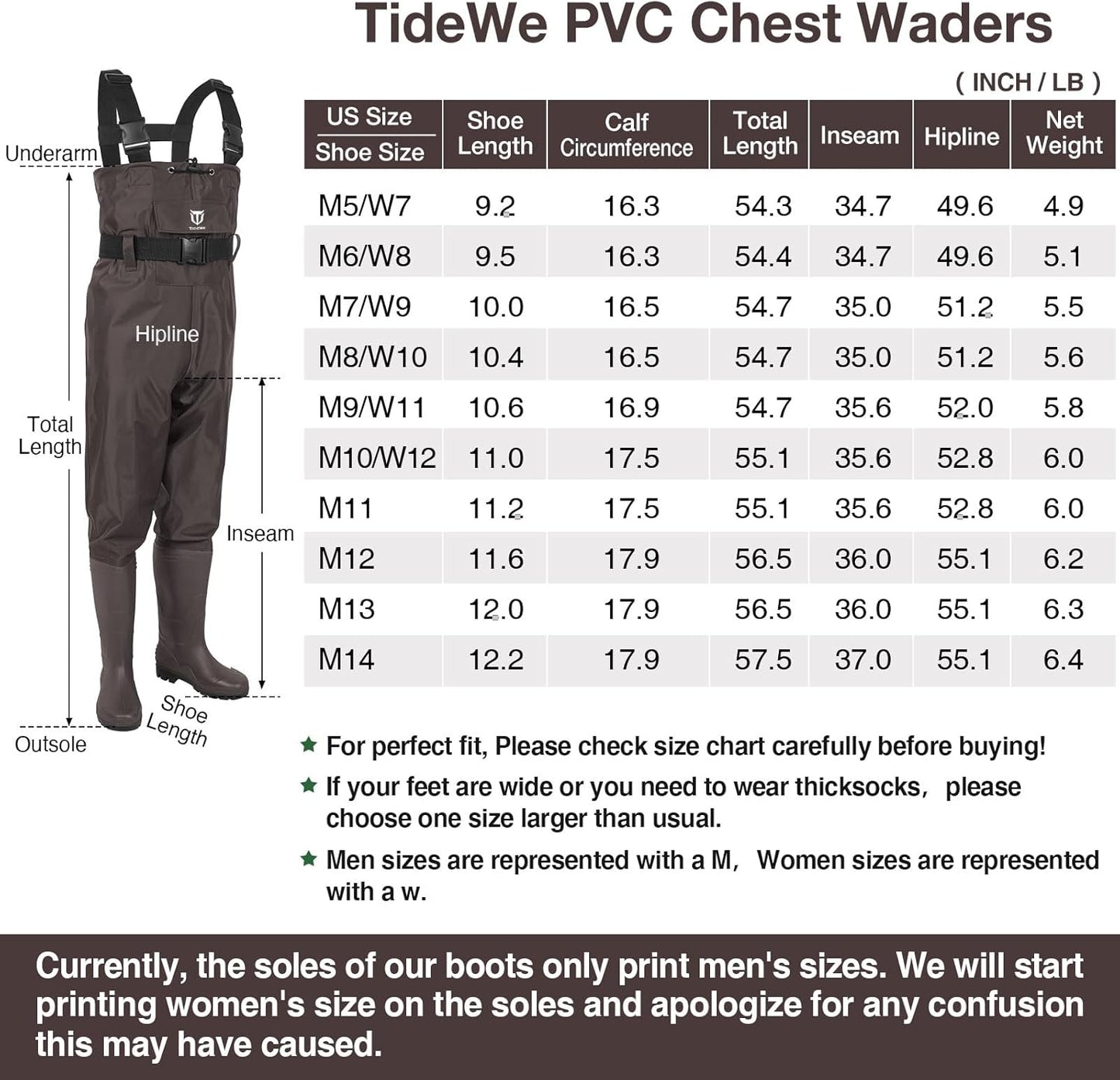 TIDEWE Chest Wader 