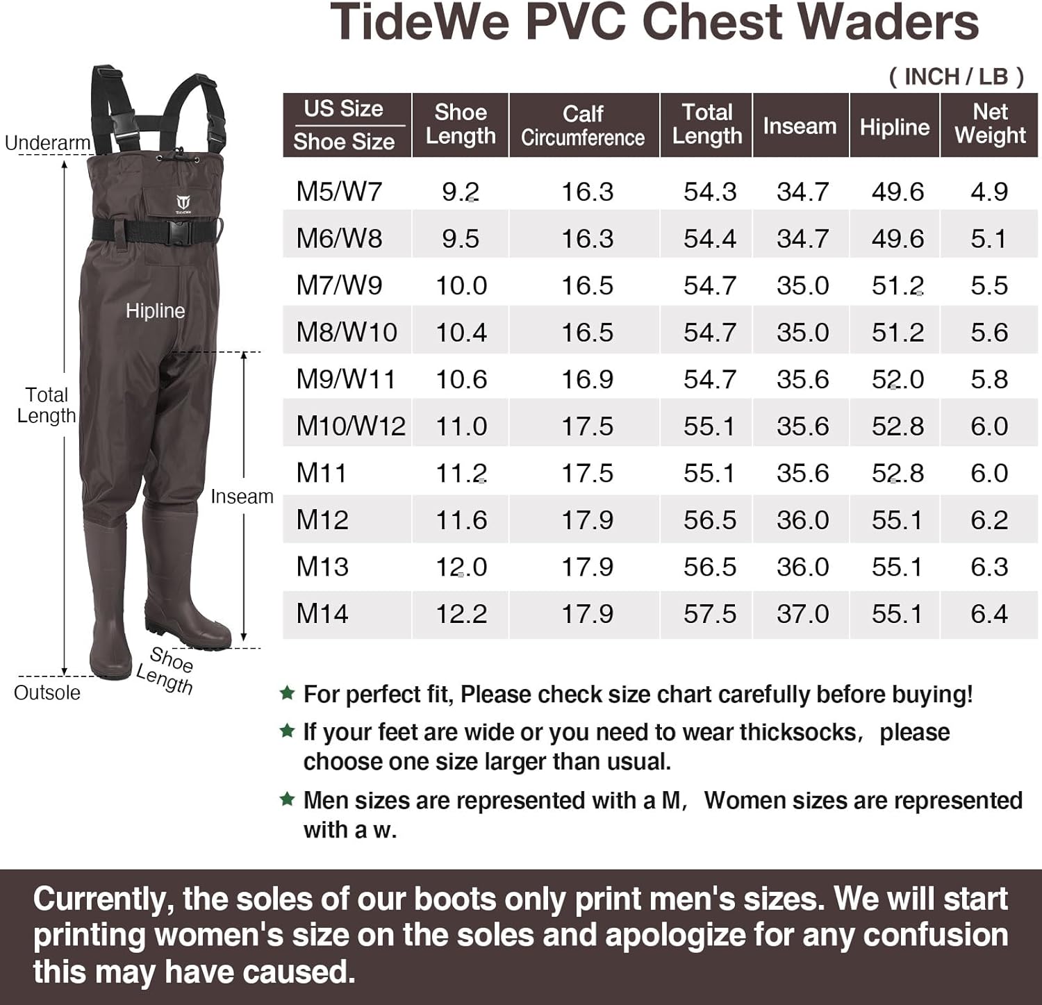 TIDEWE Chest Wader 