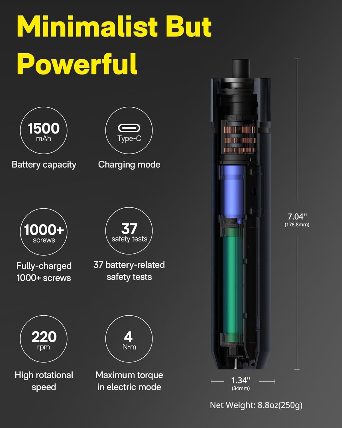 HOTO 3.6V Electric Screwdriver