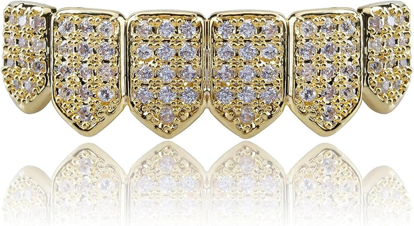 18K Gold Plated Iced Out Teeth Grills