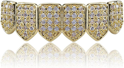 18K Gold Plated Iced Out Teeth Grills