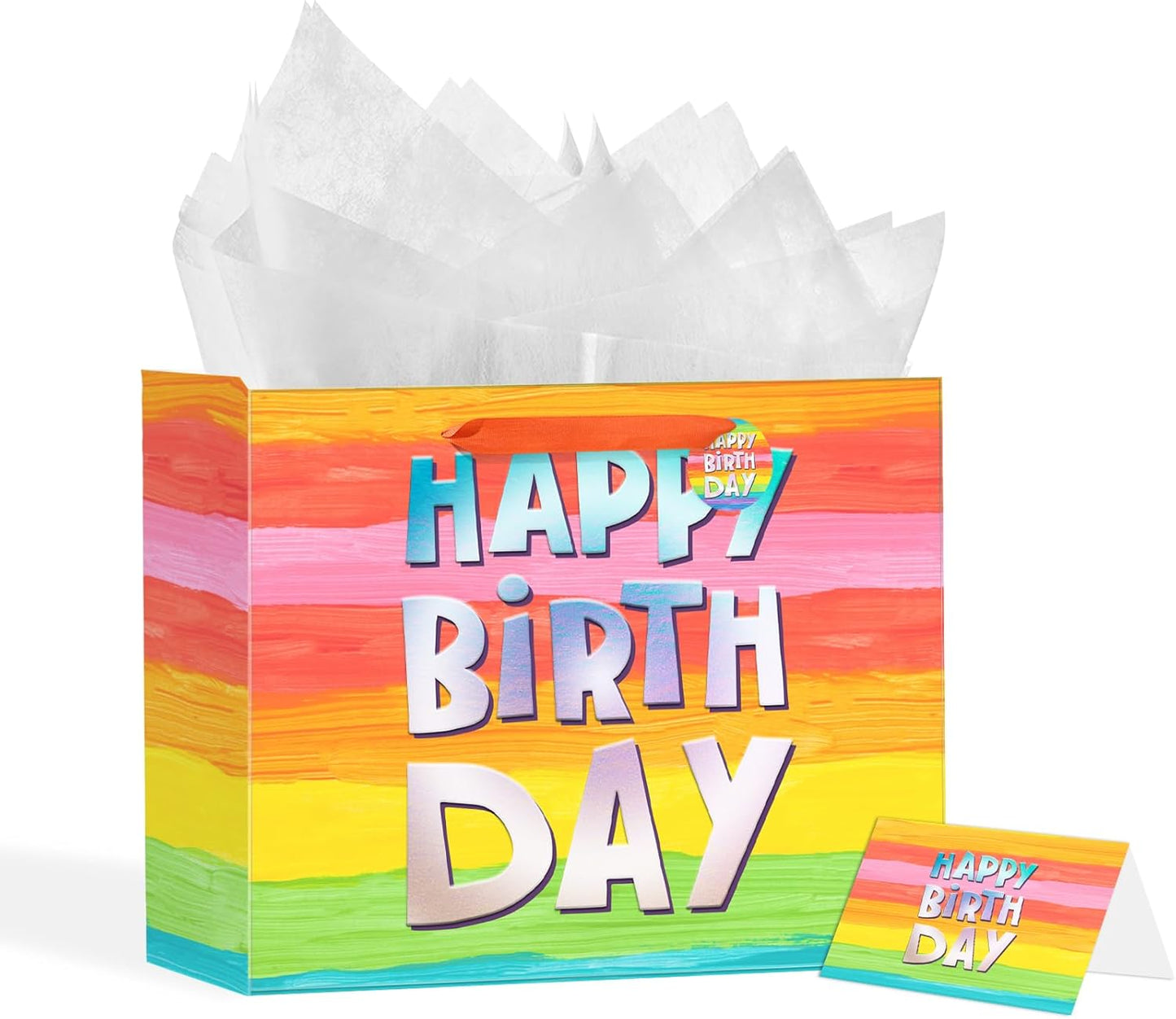 Black Birthday Gift Bag with Tissue & Card