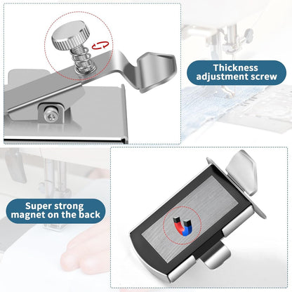 Magnetic seam guide for sewing machines