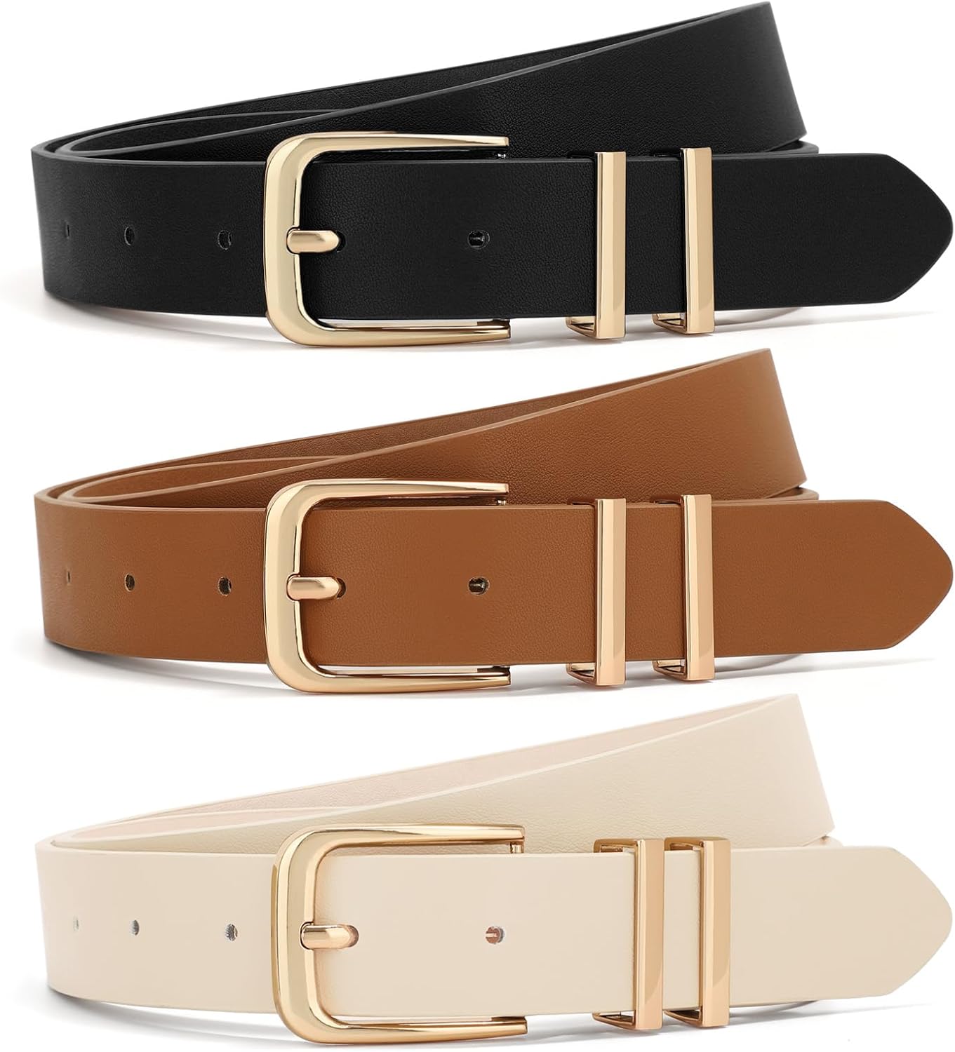 Leather Women Belt with Adjustable Buckle