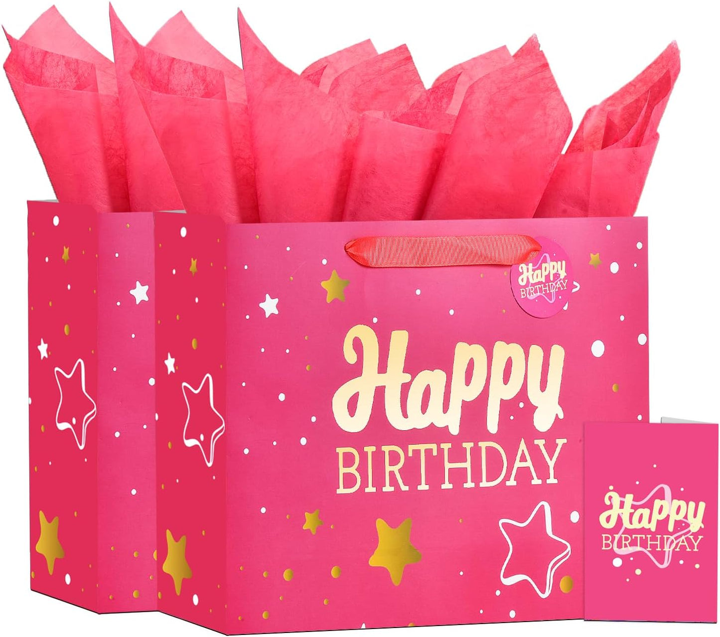 Black Birthday Gift Bag with Tissue & Card