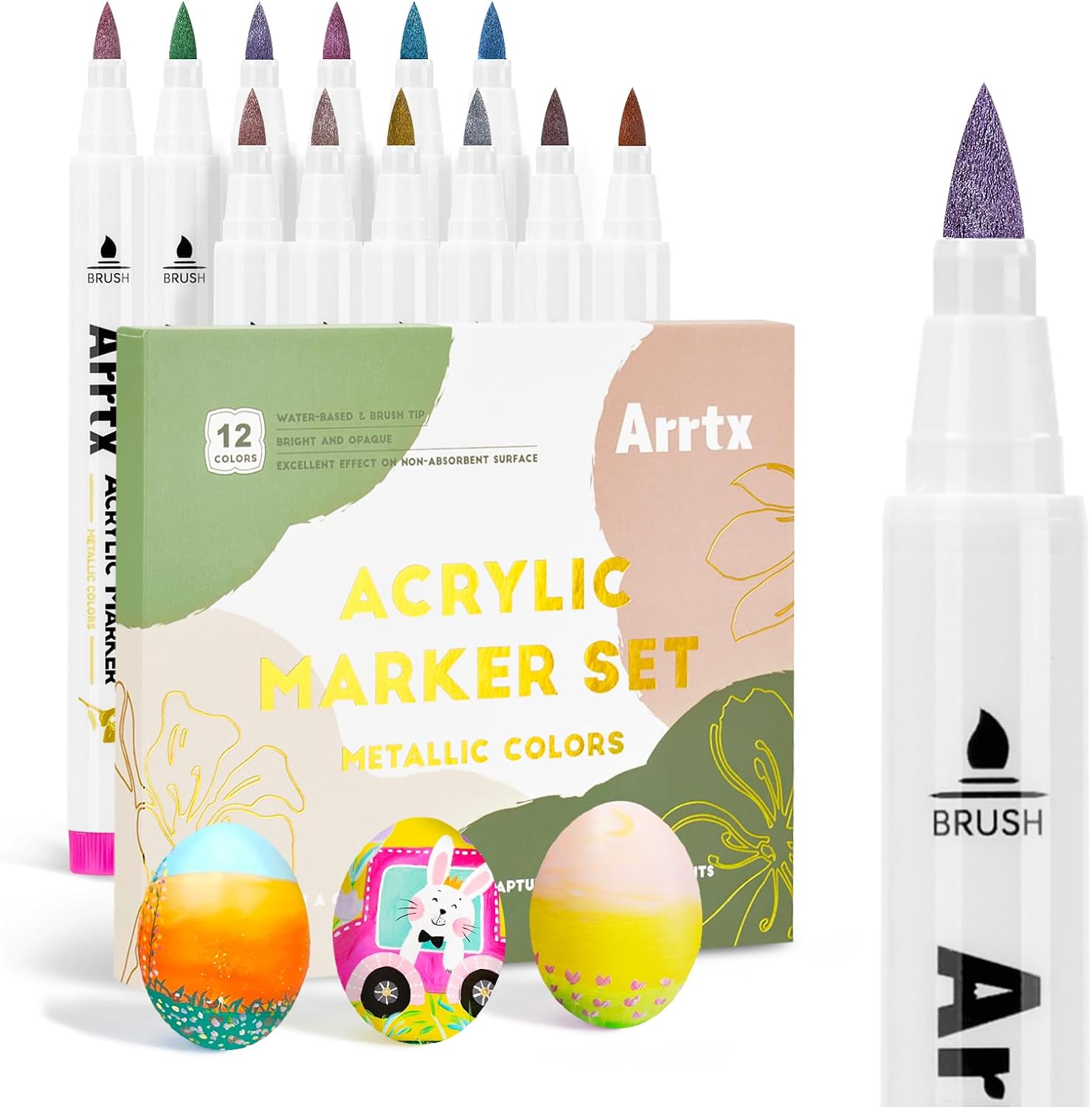 Arrtx metallic acrylic paint pens set