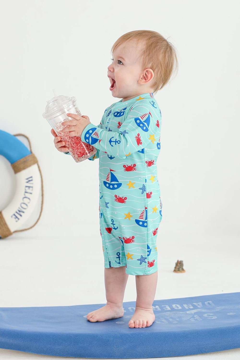 2 Pack Toddler Boys Swimsuits UPF 50+ Rash Guard