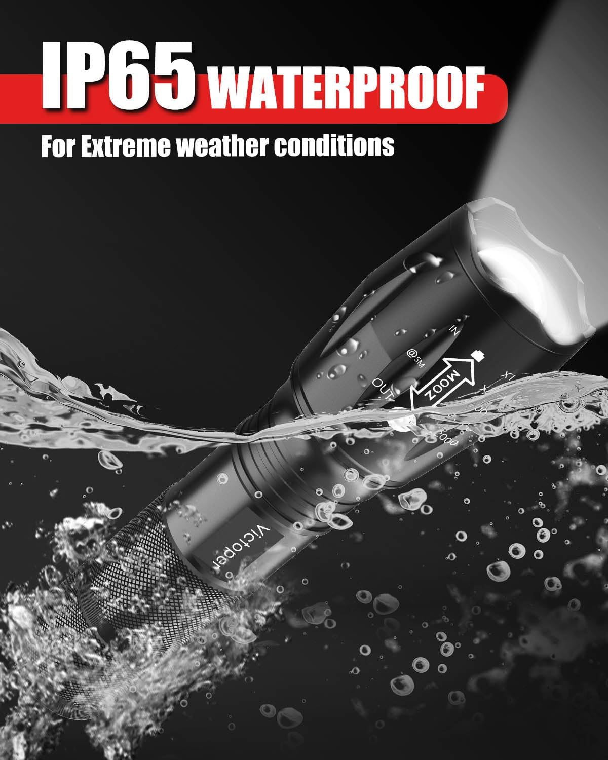Victoper LED Flashlight 2 Pack 