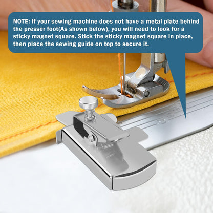 Magnetic seam guide for sewing machines
